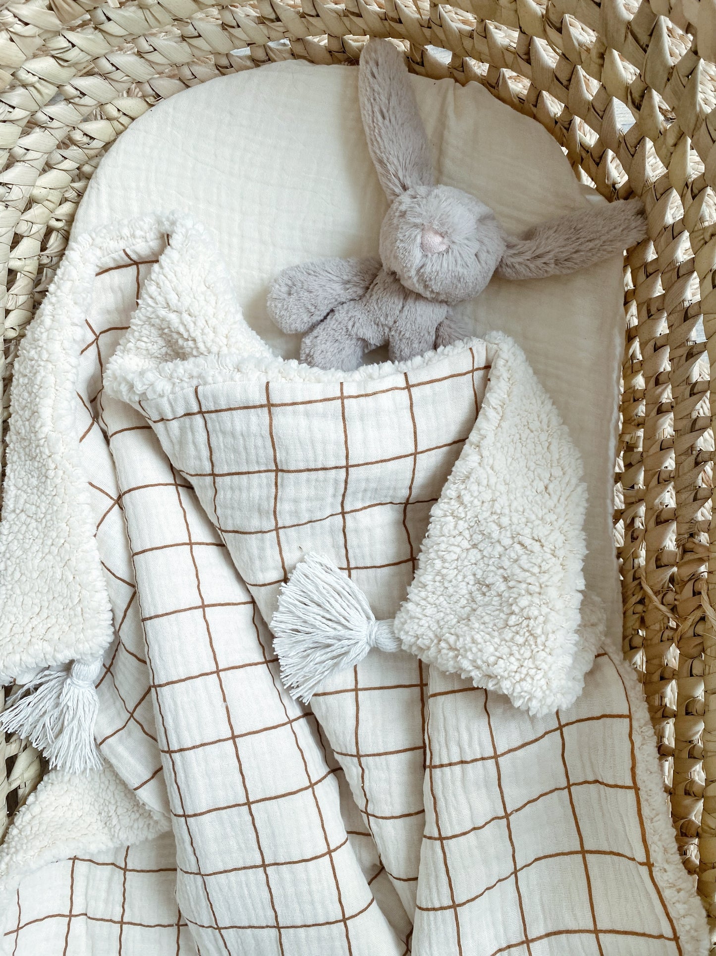 Couverture bébé en coton CARREAUX CAMEL