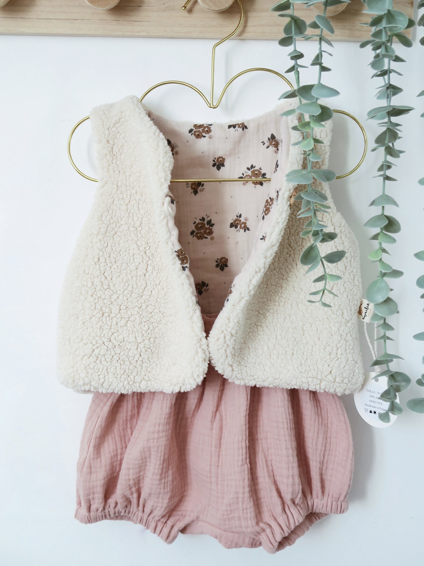 Gilet de berger réversible bébé et enfant personnalisable