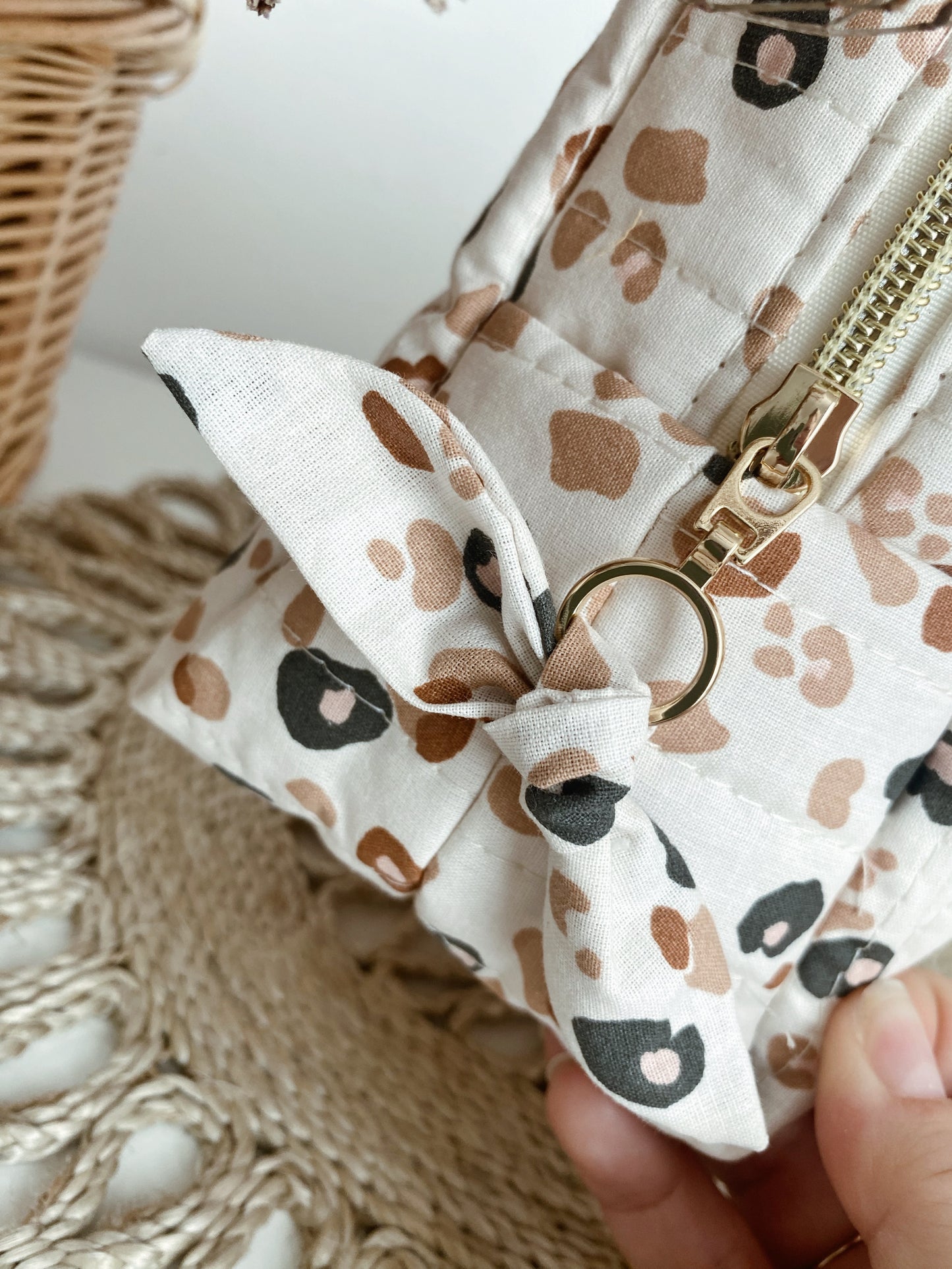 Trousse de toilette matelassée LÉOPARD