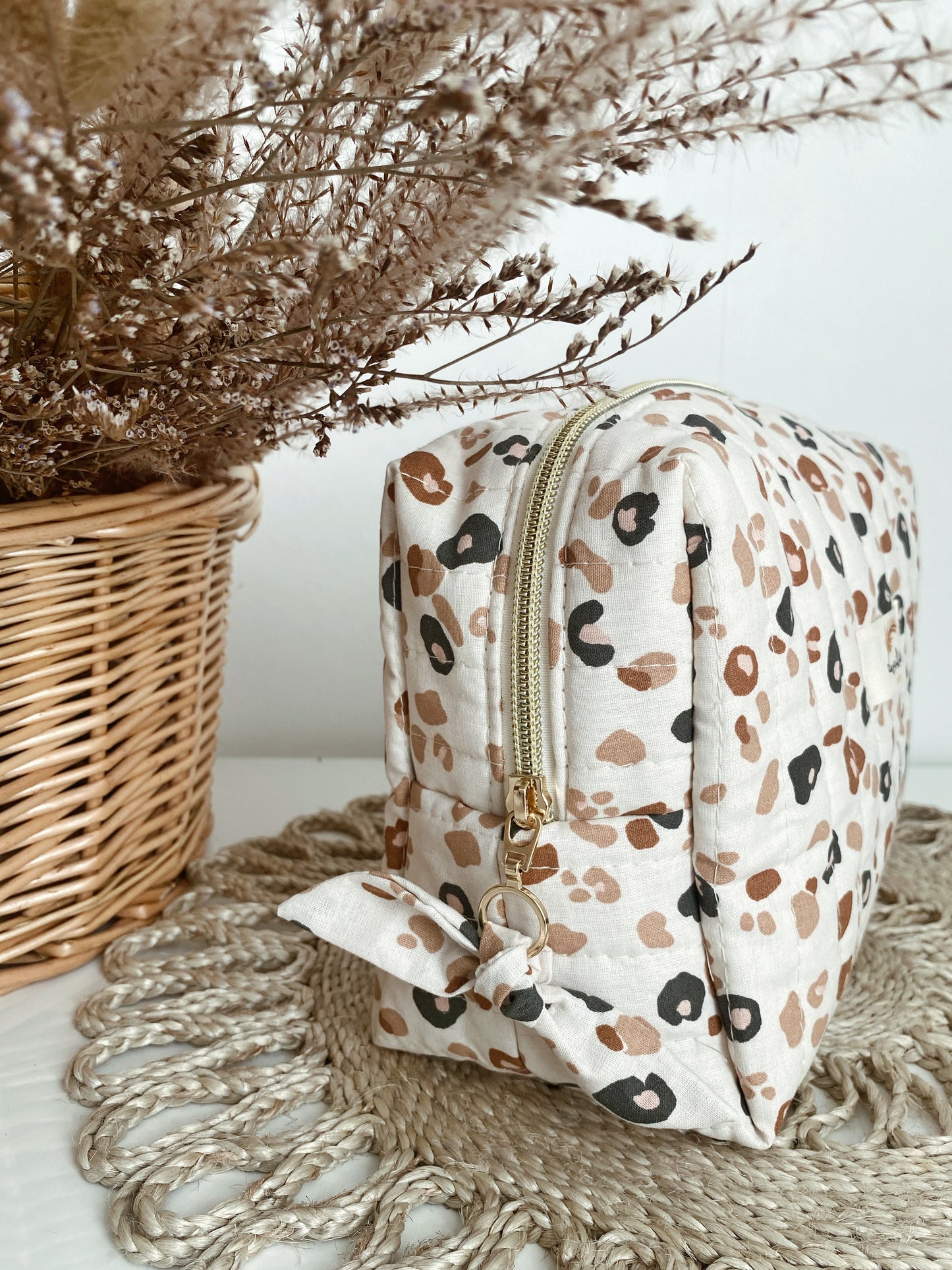 Trousse de toilette matelassée LÉOPARD