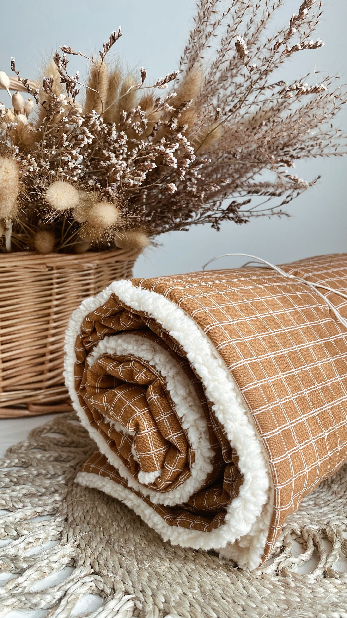Couverture bébé en coton CARREAUX CAMEL
