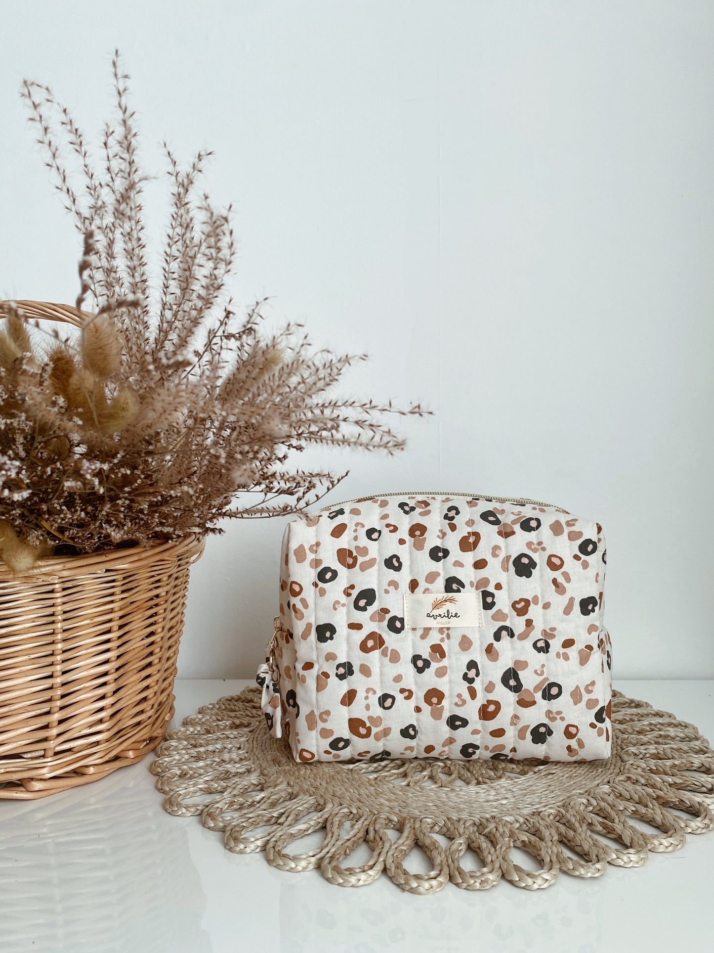 Trousse de toilette matelassée LÉOPARD