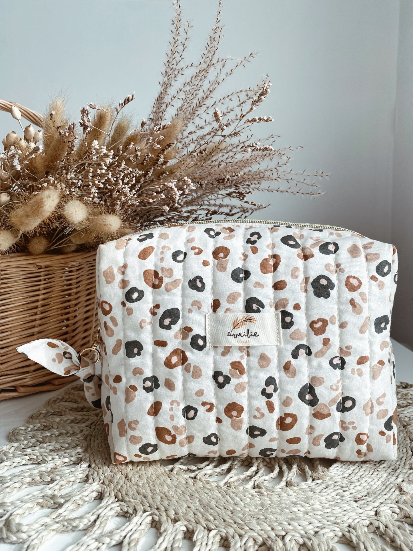 Trousse de toilette matelassée LÉOPARD