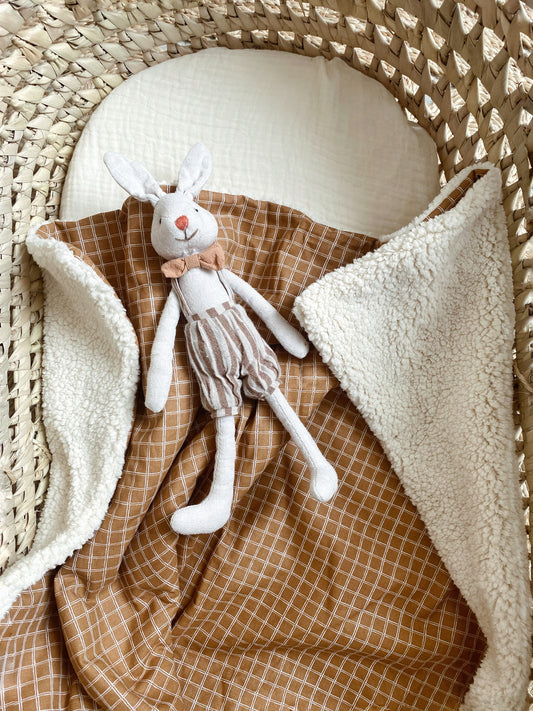 Couverture bébé en coton CARREAUX CAMEL