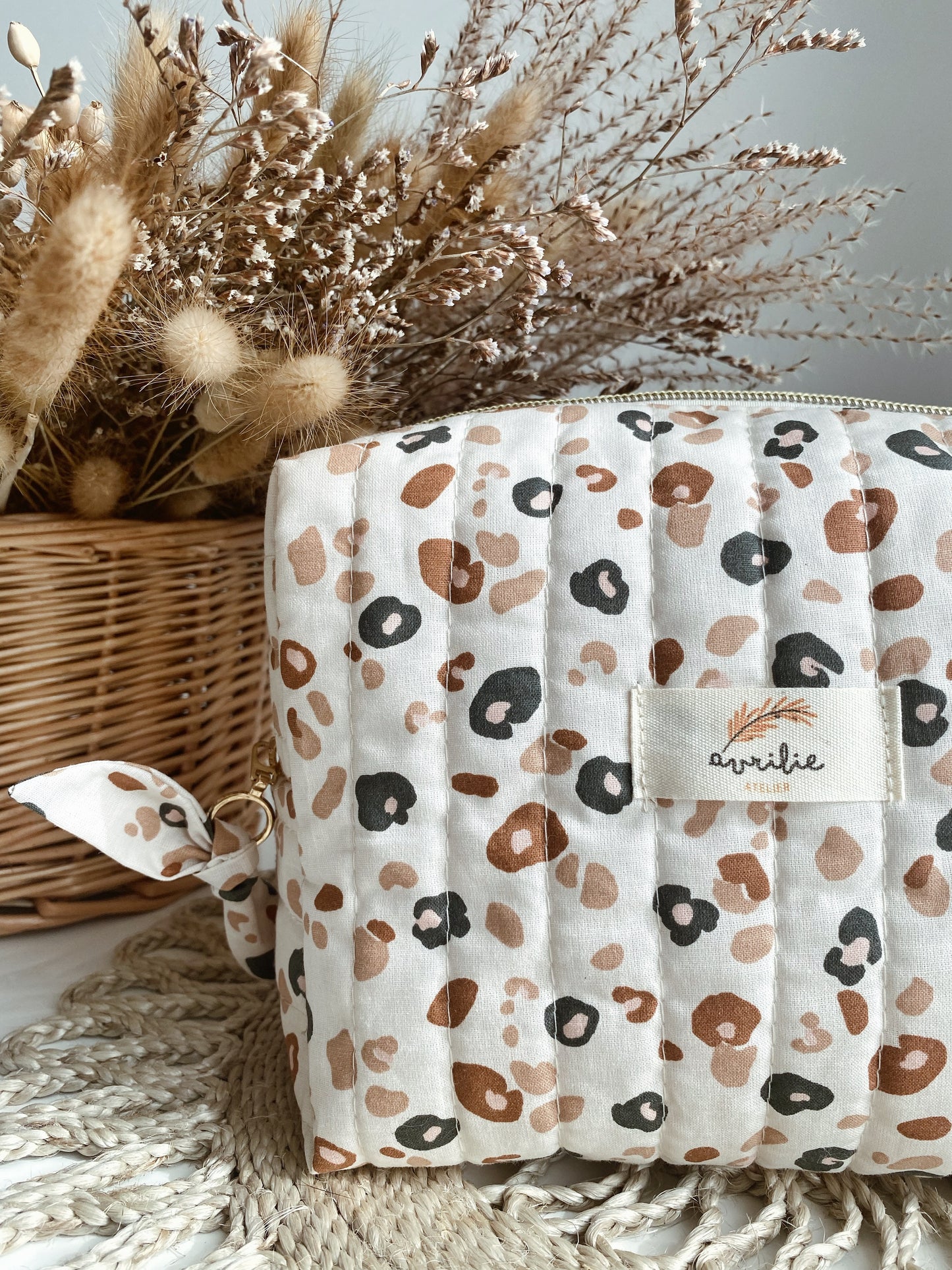 Trousse de toilette matelassée LÉOPARD