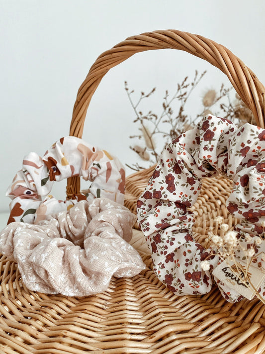 Chouchou taille adulte et enfant FLEUR DE COTON