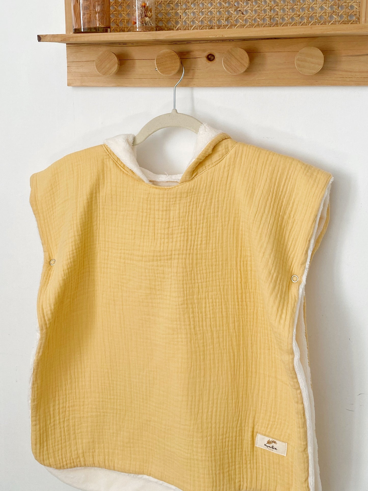 Poncho de bain en gaze de coton VANILLE