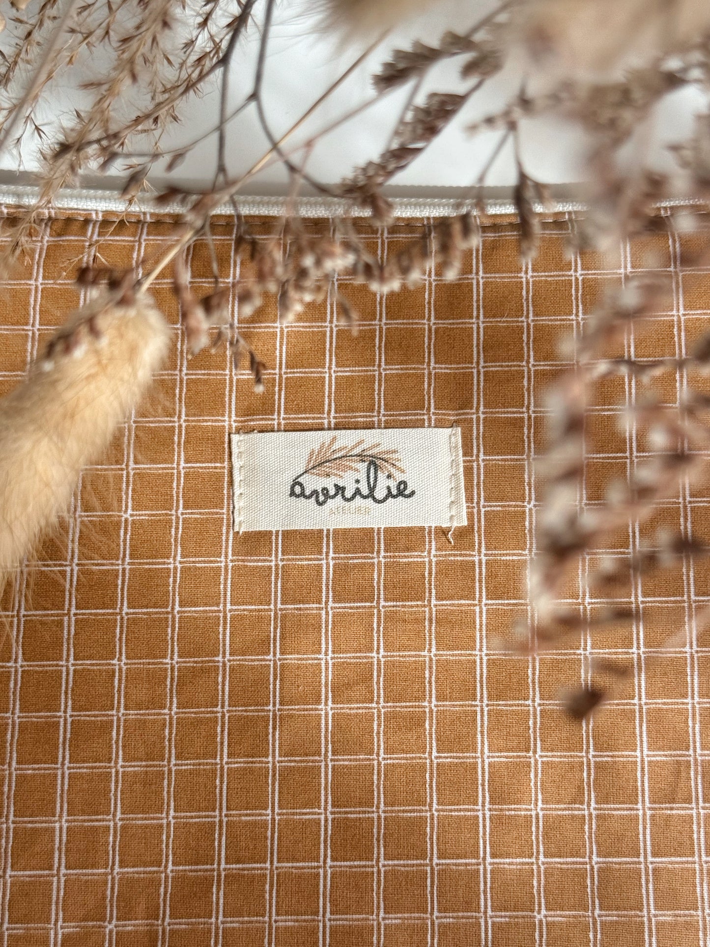 Pochette plate en coton CARREAUX CAMEL
