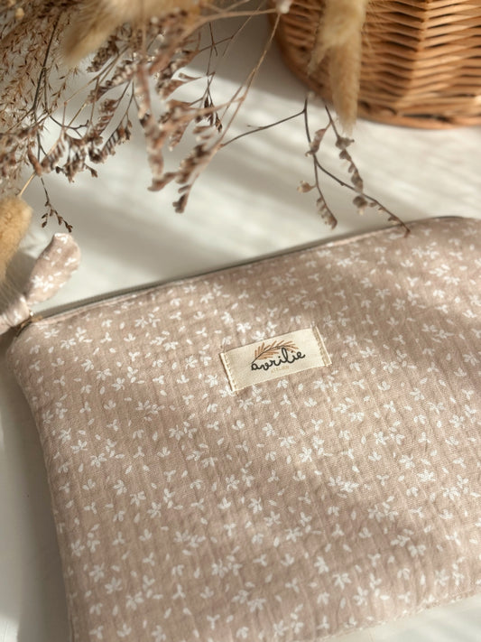 Pochette plate en gaze de coton FLEUR DE COTON
