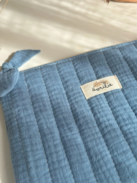 Pochette plate en gaze de coton DENIM