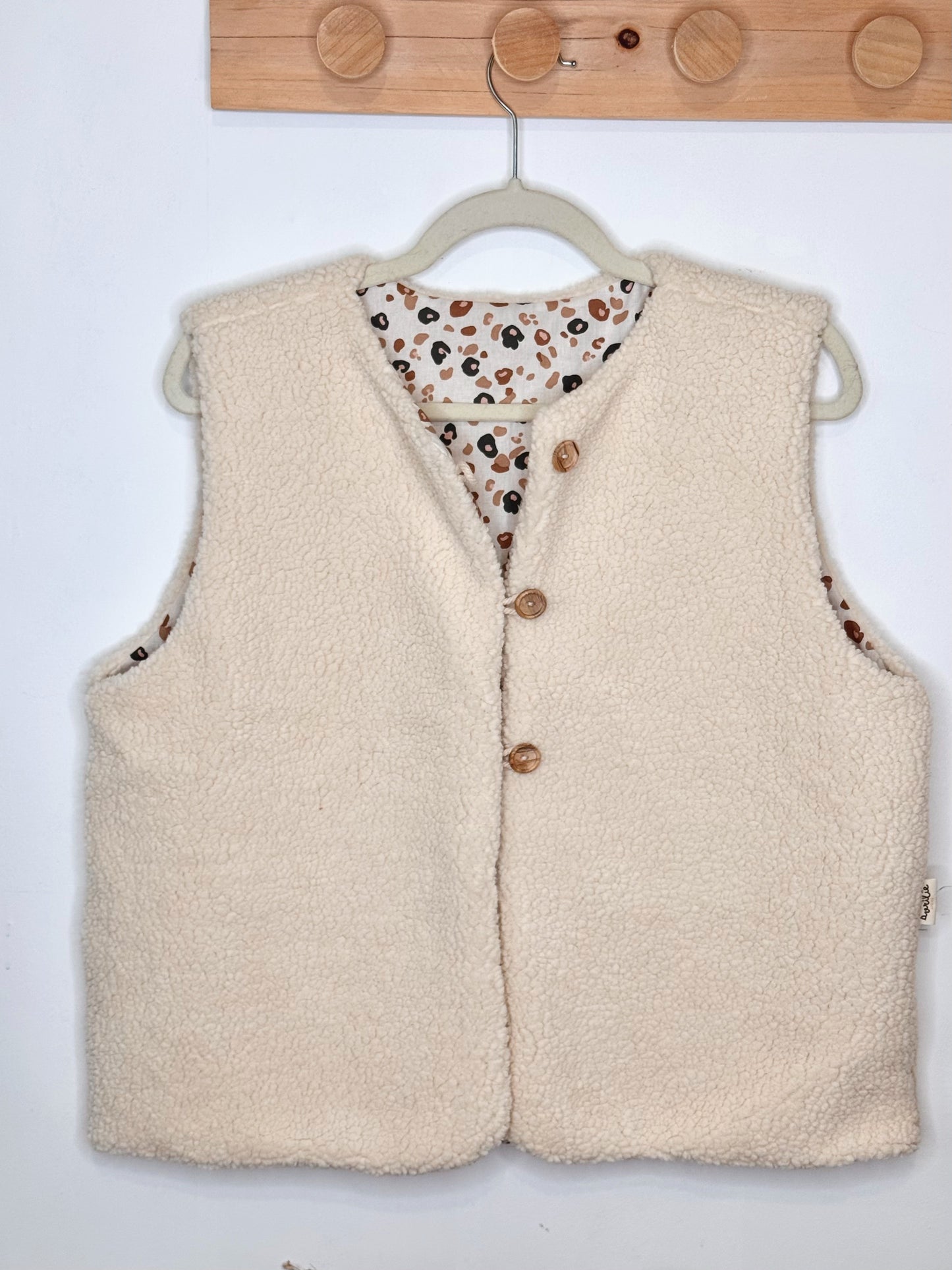 Gilet de berger réversible femme LÉOPARD