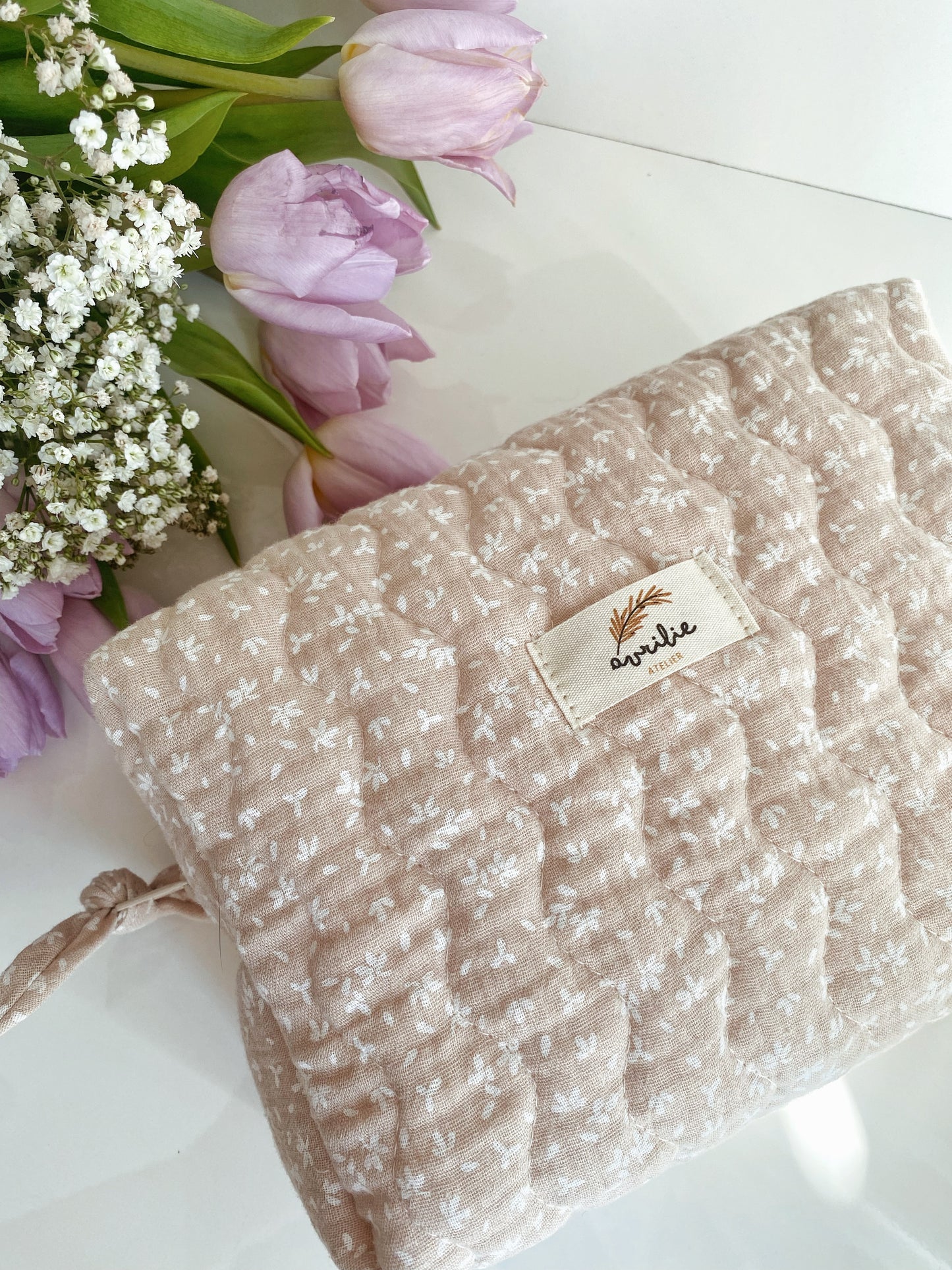 Trousse de toilette matelassée FLEUR DE COTON