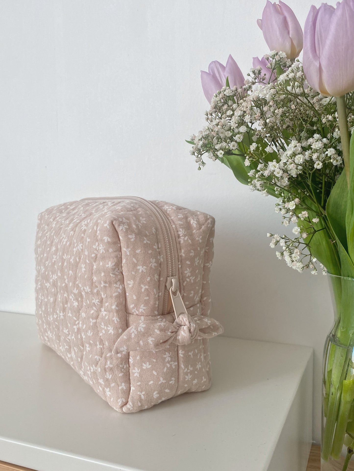 Trousse de toilette matelassée FLEUR DE COTON