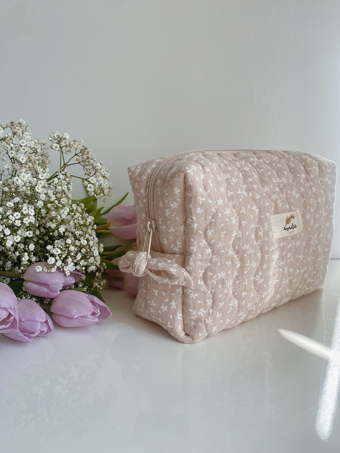 Trousse de toilette matelassée FLEUR DE COTON