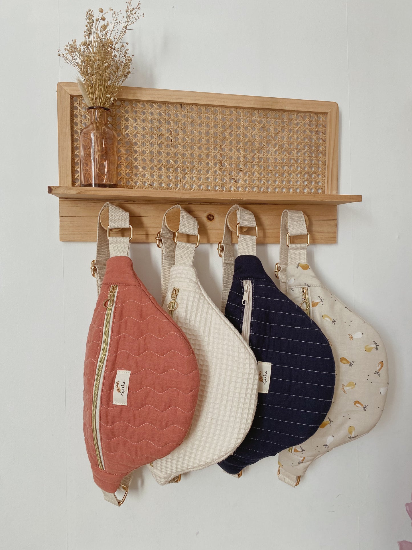 Sac banane en nid d'abeille ECRU