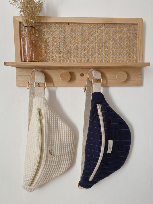 Sac banane en nid d'abeille ECRU