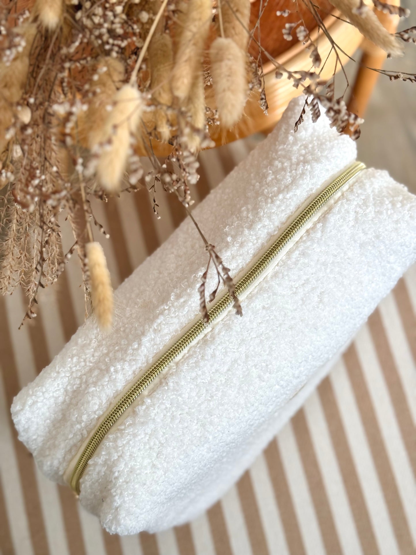 Trousse de toilette Teddy bouclette ÉCRU
