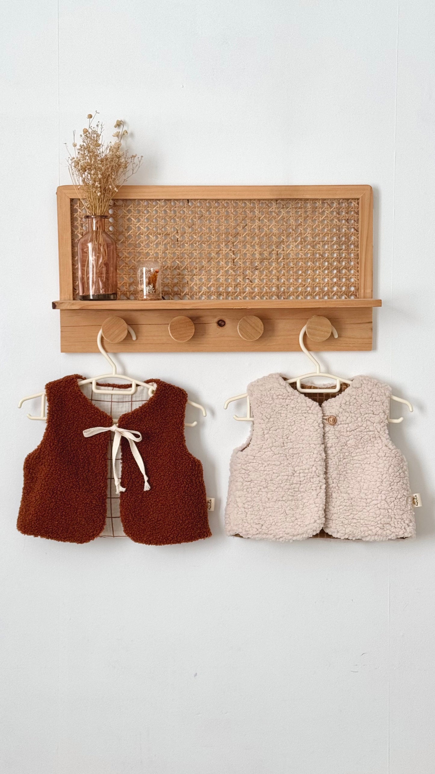 Gilet de berger réversible bébé et enfant avec liens à nouer COLLECTION TEDDY