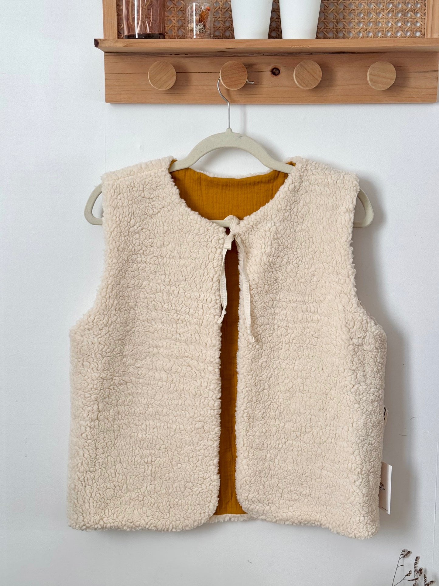 Gilet de berger réversible femme MOUTARDE