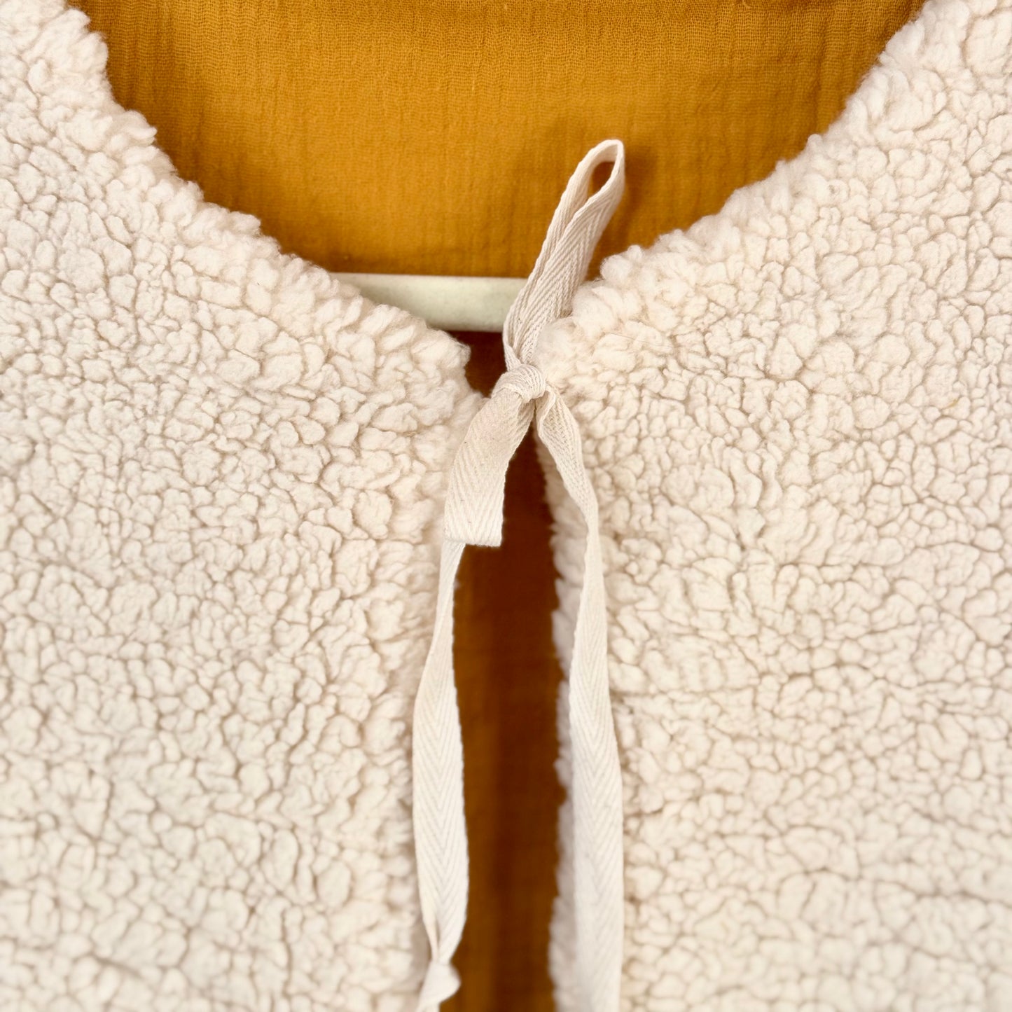Gilet de berger réversible femme MOUTARDE