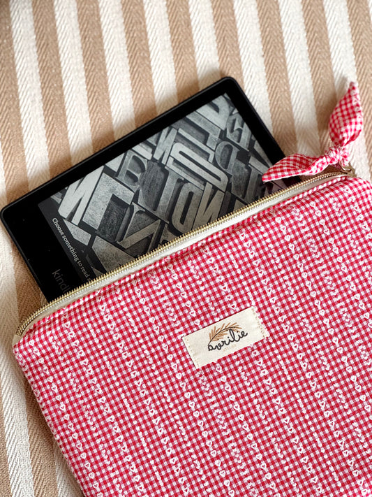 Pochette plate VICHY MINI COEURS