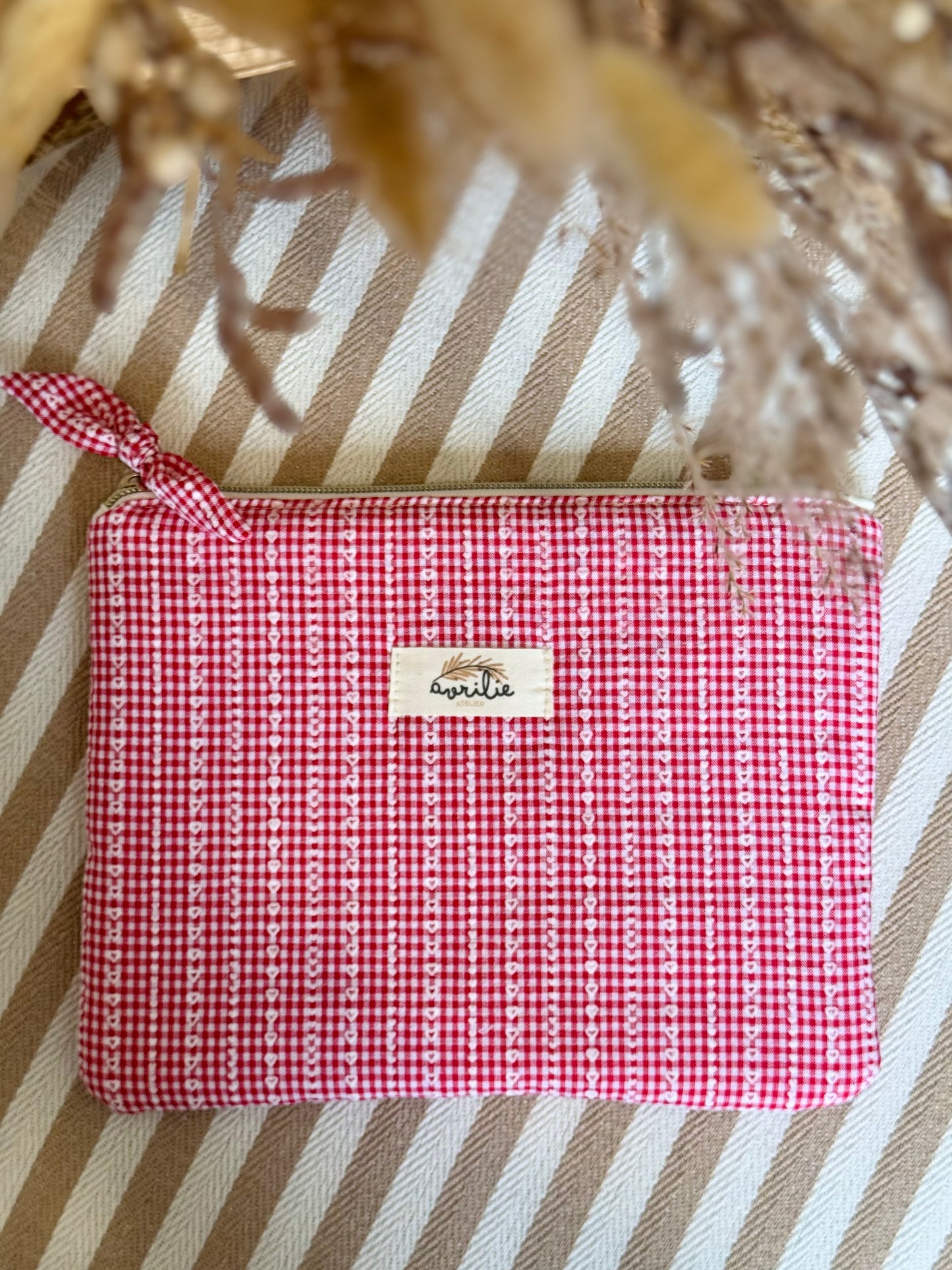 Pochette plate VICHY MINI COEURS