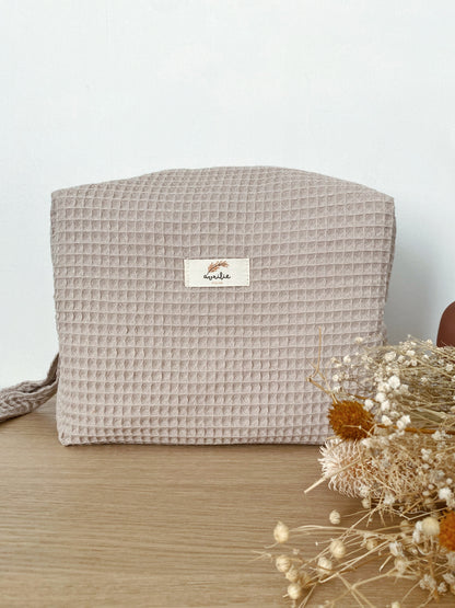 Trousse de toilette personnalisable en nid d'abeille