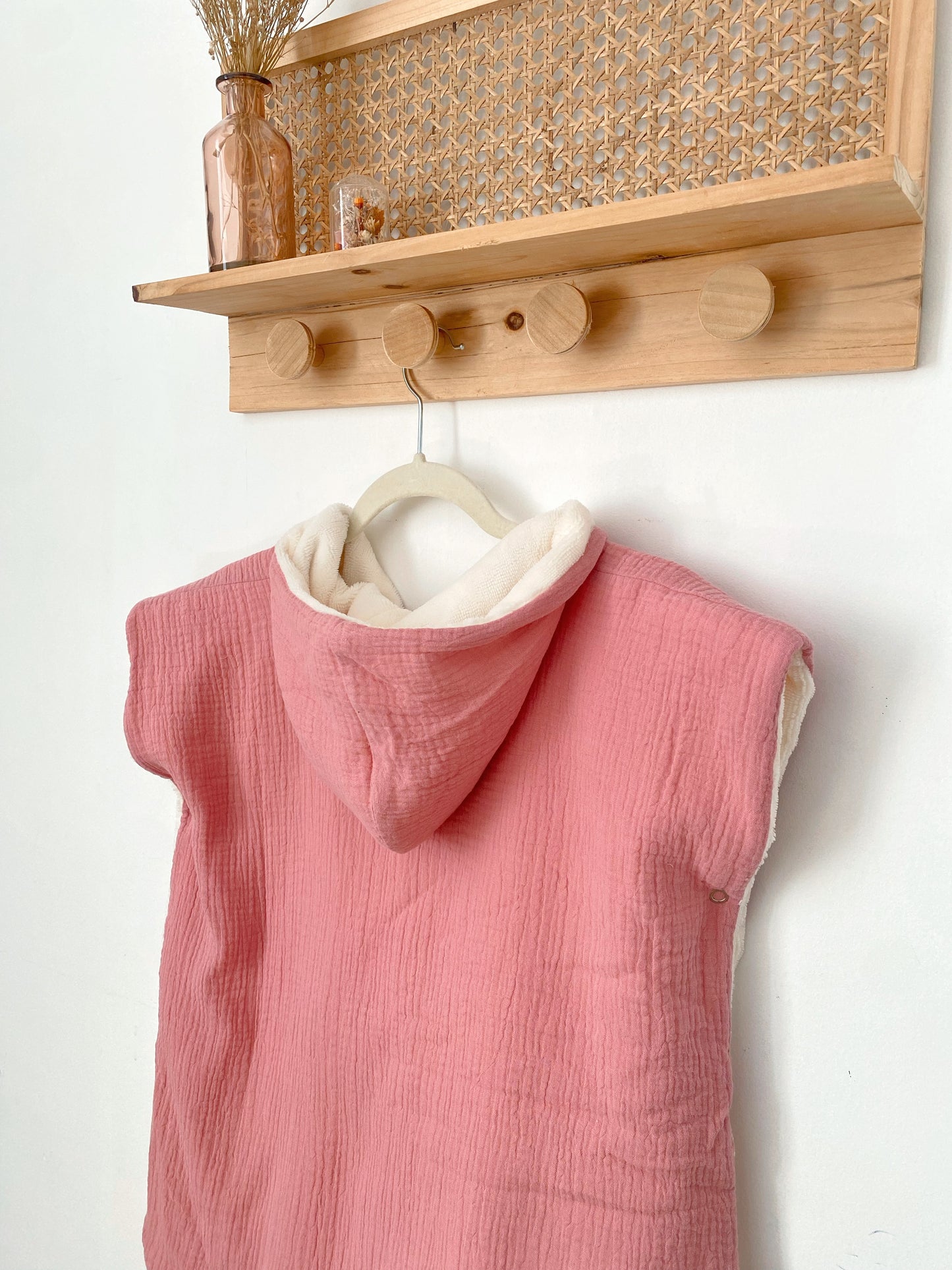 Poncho de bain en gaze de coton ROSE THÉ