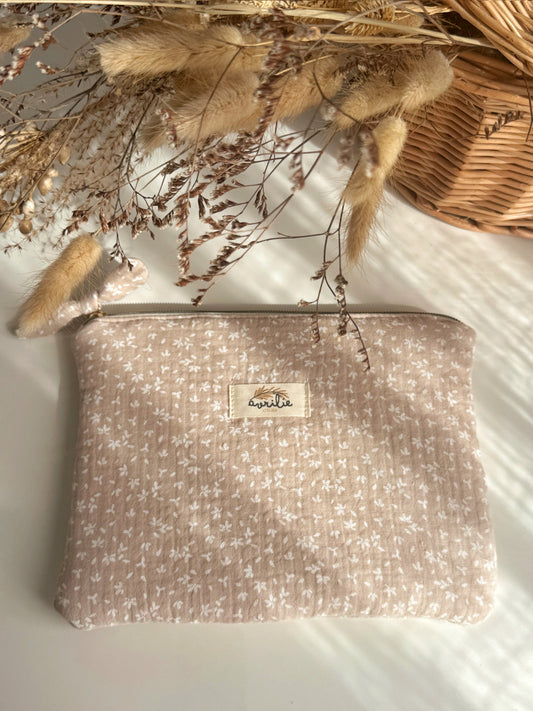 Pochette plate en gaze de coton FLEUR DE COTON