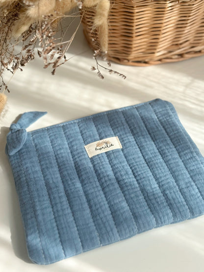 Pochette plate en gaze de coton DENIM