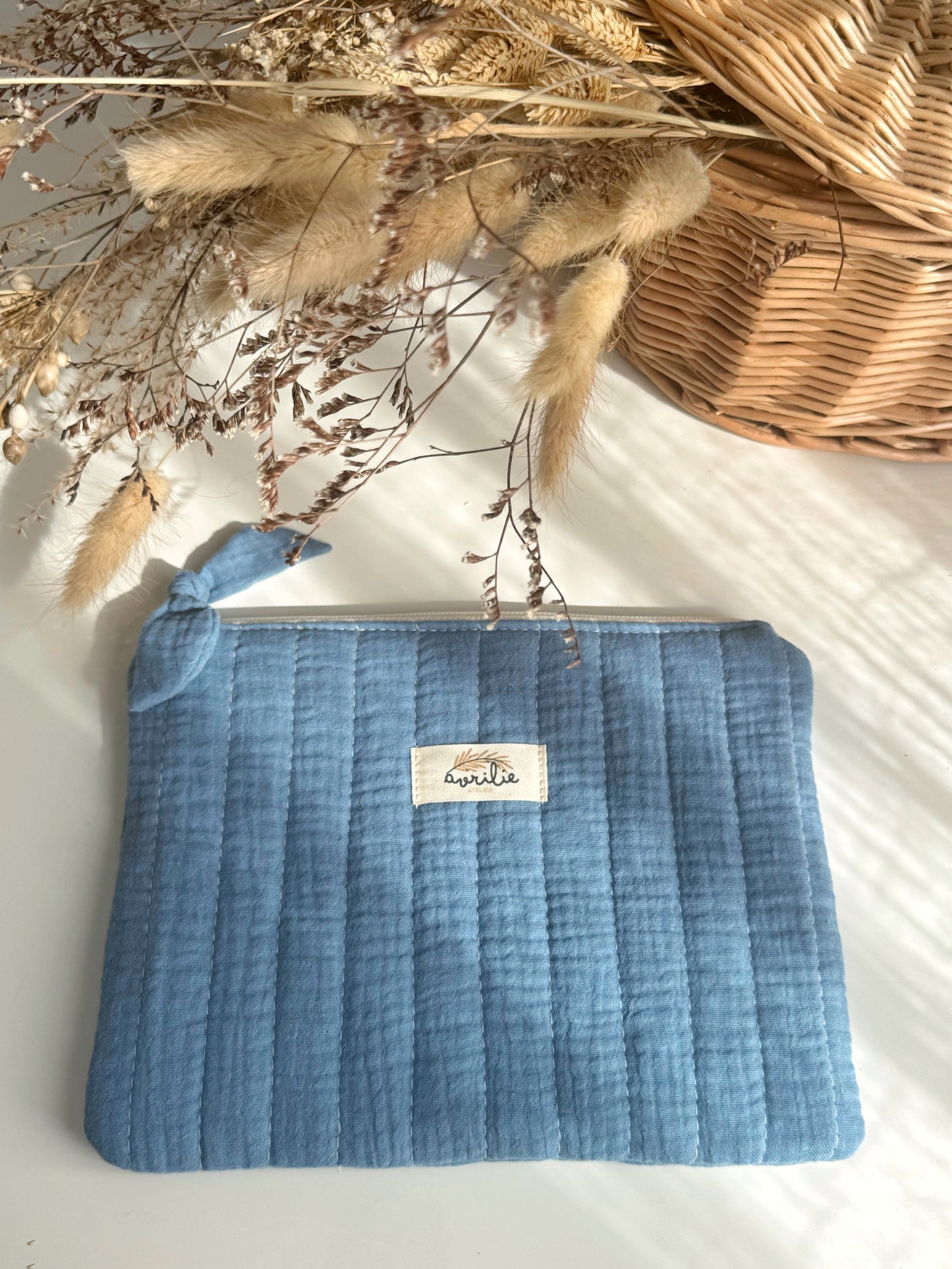 Pochette plate en gaze de coton DENIM