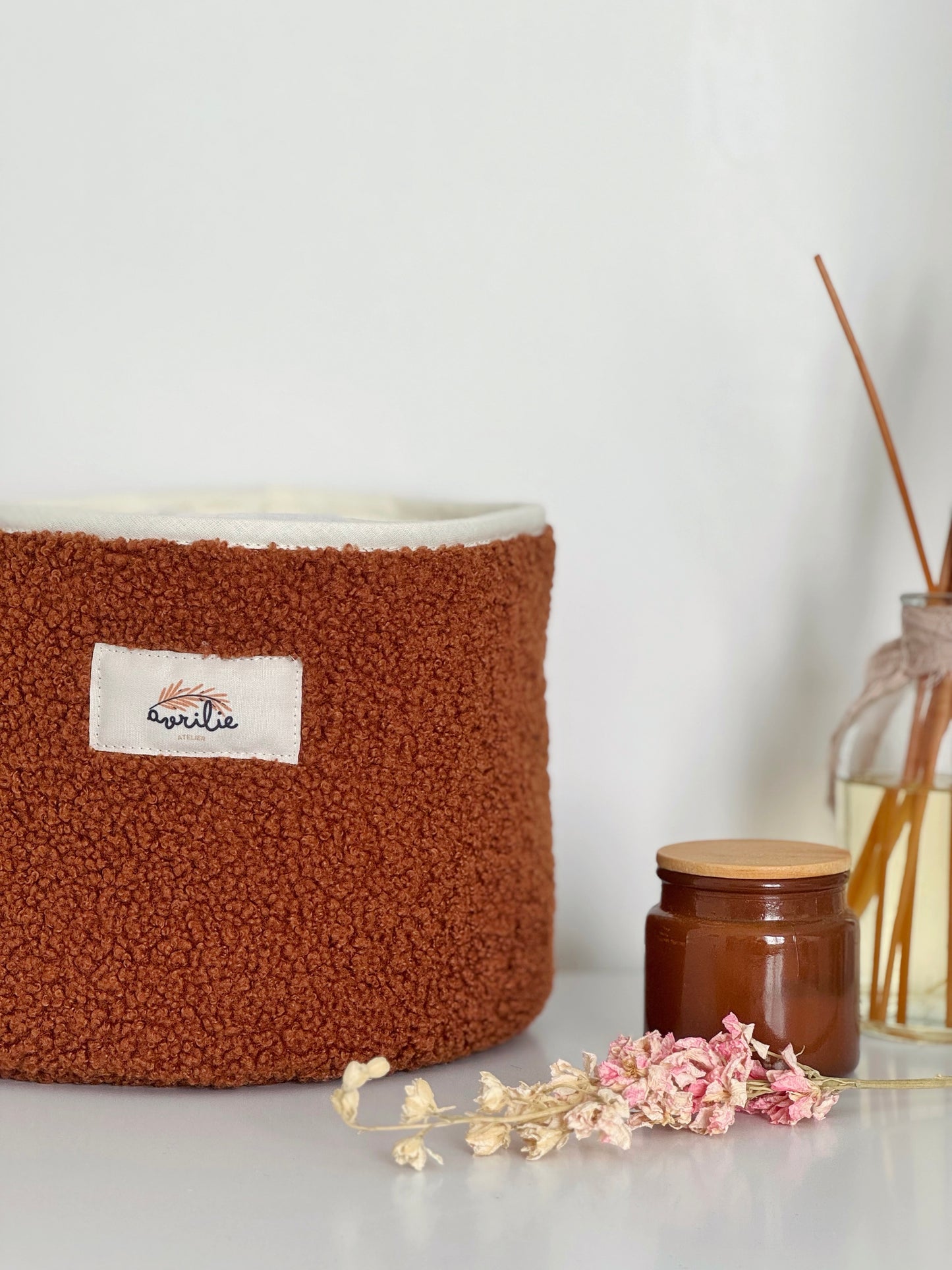 Panier de rangement Teddy bouclette TOFFEE