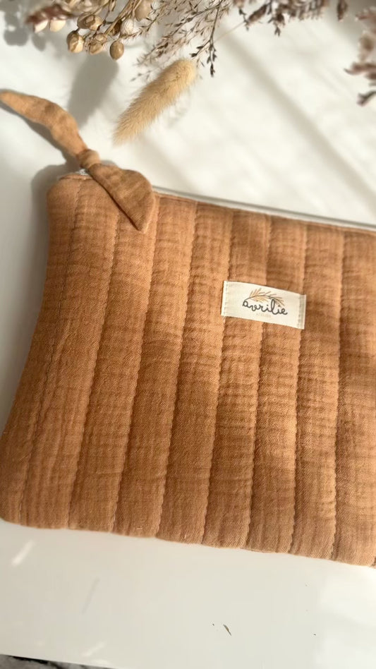 Pochette plate en gaze de coton CAMEL